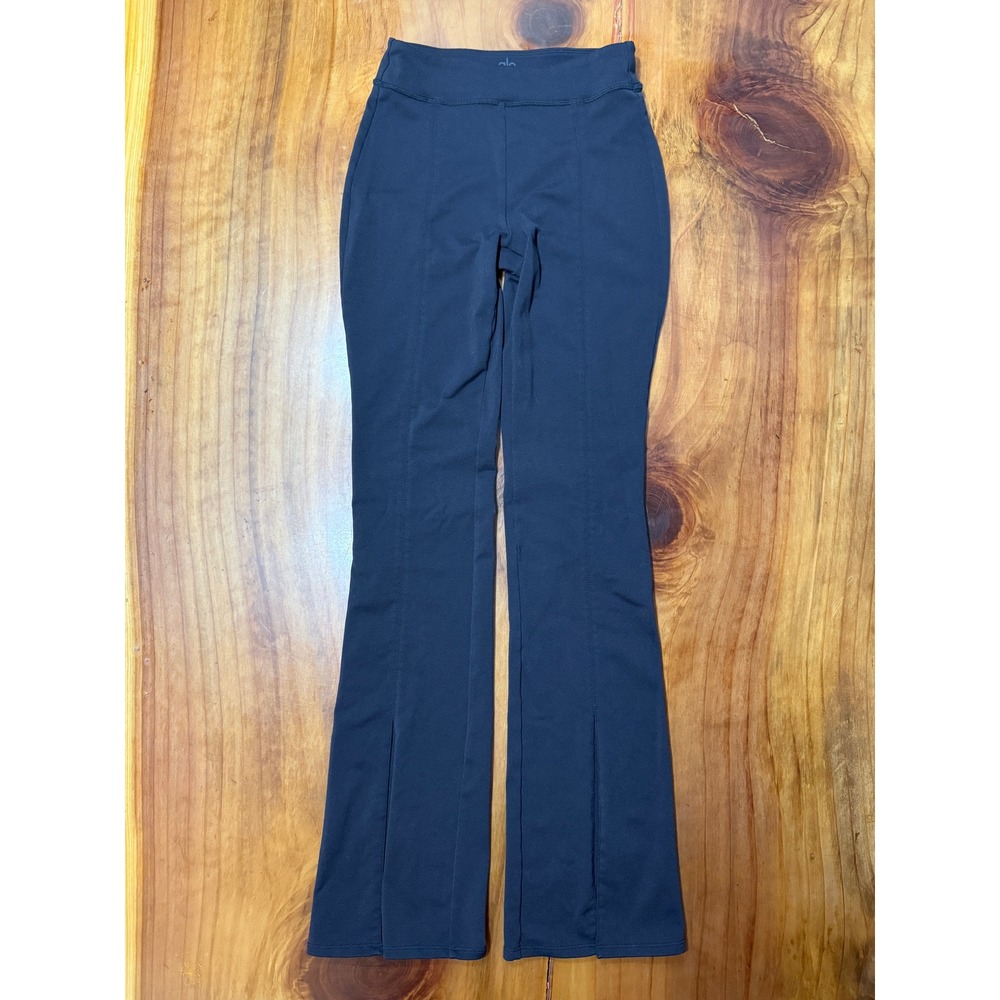 Alo Yoga Women's Airbrush Flare Fold Waist Pants Small Yoga Stretch Slit Leg S12